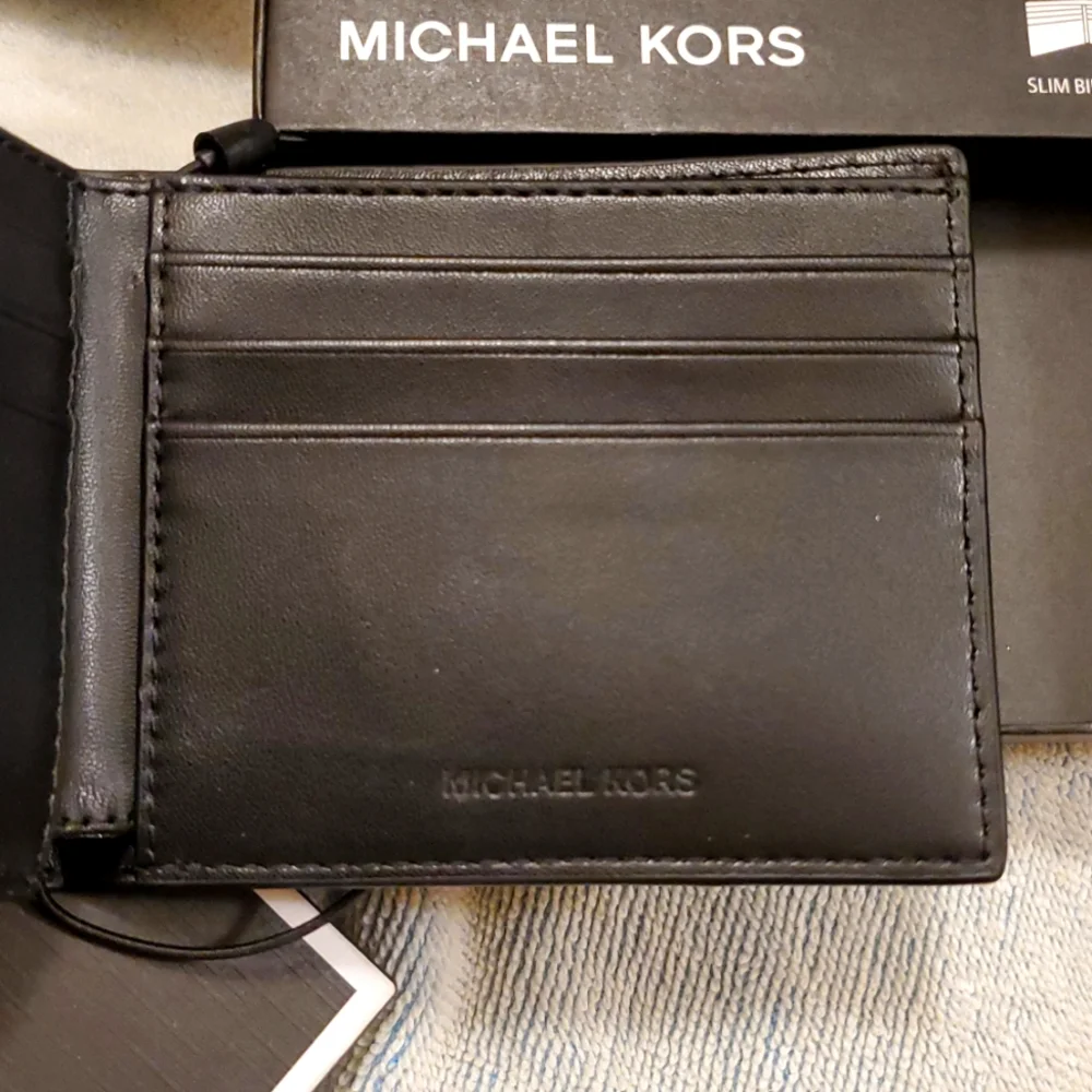 Michael Kors Men Slim Bi Fold Brown Wallet New